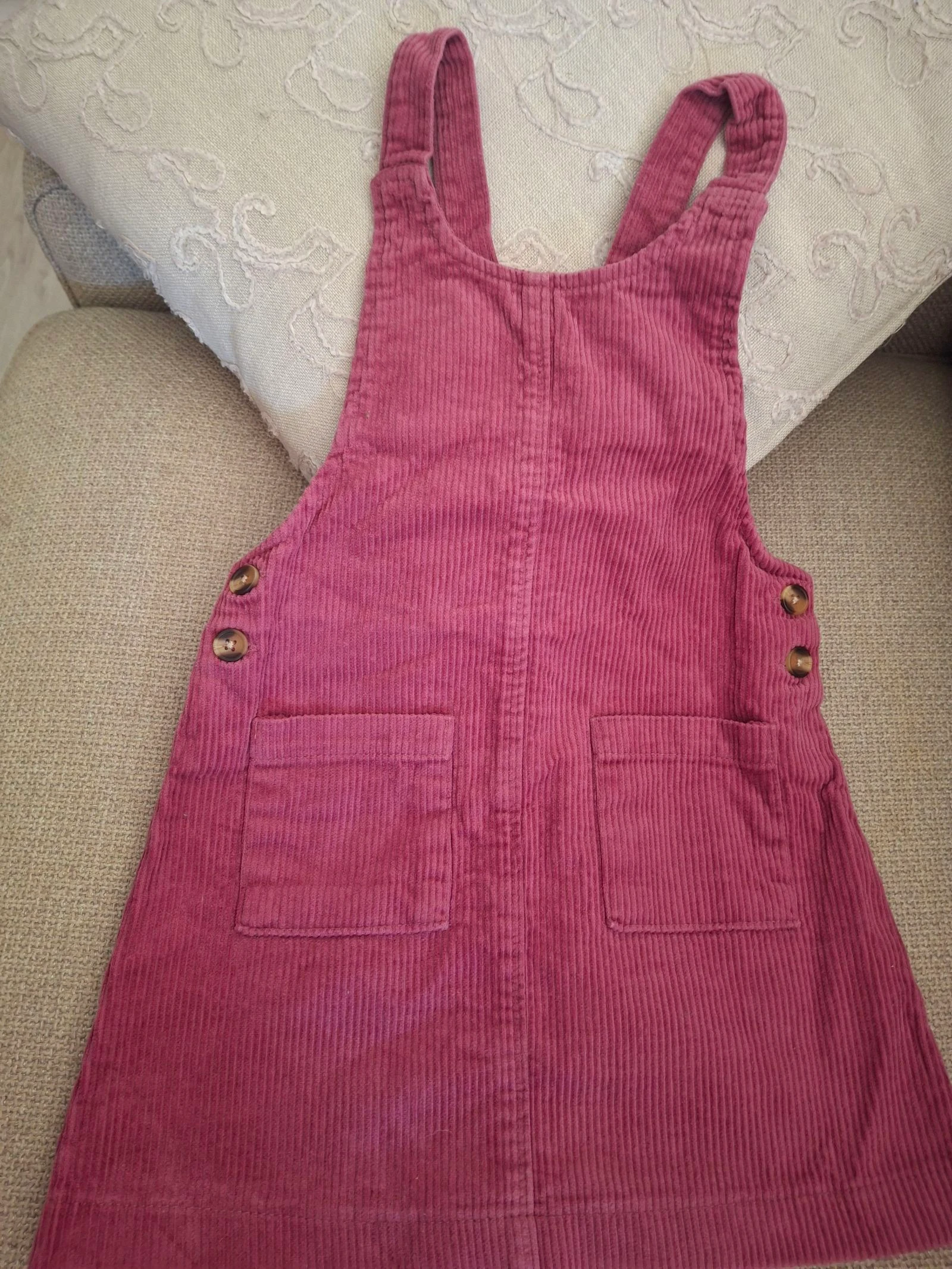 Robe salopette en velours côtelé rose framboise taille 6 ans kiabi